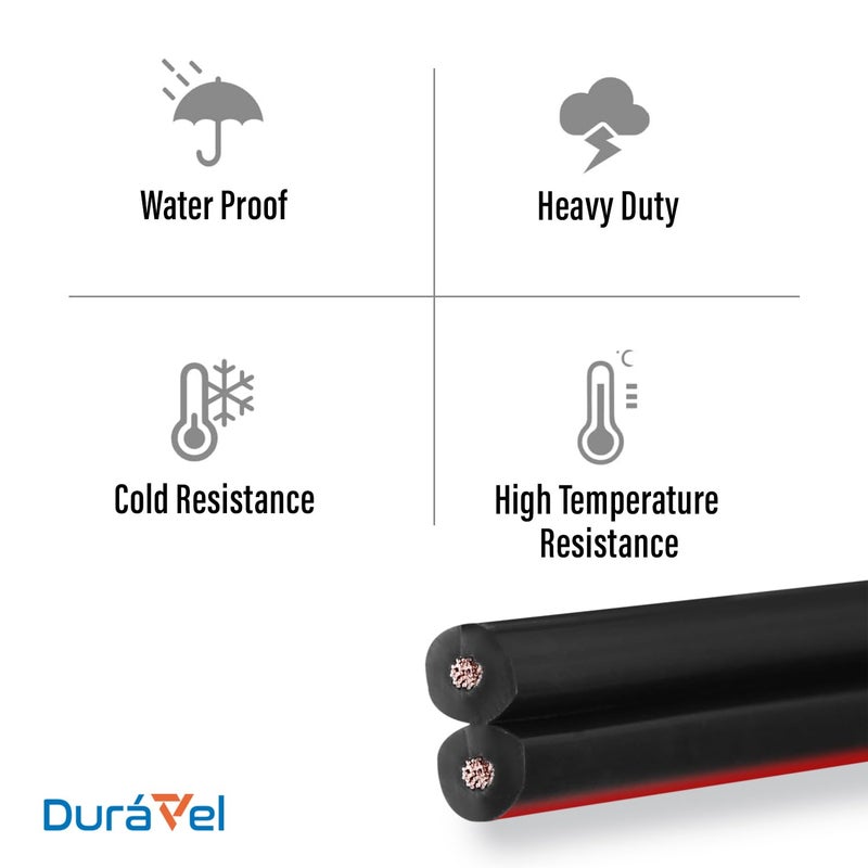 درافل سلك كهربائي نحاسي ثنائي النواة من دورافيل - كابل مرن مزدوج معزول بمادة PVC سوداء (0.75 مم، 1 متر) - Image 4